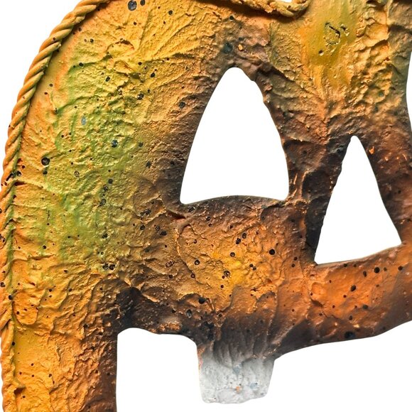 Rustic Halloween Metal Picture Frame Jack O Lantern Pumpkin Cross Stitch Candy - Picture 6 of 9